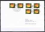 Bund 2484 als portoger. MeF mit 6x 10 Cent Blumen / Tulpe aus Rolle auf Inlands-Brief bis 20g von 2014, codiert