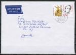 Bund 1380 - Mischfrankatur-Brief mit 90 Pf SWK aus Rolle + 100 Pf Frauen portoger. auf Luftpost-Brief 5-10g vom Mai 1989 n. Kanada