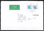 Bund 2009 als portoger. MeF mit 2x 110 Pf SWK "EXPO" aus Rolle auf bersee-Land-Brief 20-50g von 1998-2002 n. China, AnkStpl.