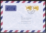 Bund 1401 als portoger. MeF mit 2x 140 Pf SWK aus Rolle auf Luftpost-Brief 15-20g von 1989-1993 nach Paraguay, AnkStpl.