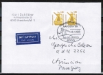 Bund 1401 als portoger. MeF mit 140 Pf SWK als Bogen-Paar auf Luftpost-Brief 15-20g mit SST vom April 1989 n. Paraguay, AnkStpl.