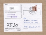 Bund 1348 als portoger. EF mit 300 Pf SWK aus Bogen mit Seitenrand auf Inlands-Päckchen-Adresse von 1988 / 1989