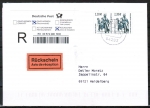 Bund 2307 als portoger. MeF mit 2x 2,20  SWK aus Bogen, Sicherheitsfarbe ganzflchig, auf Inlands-Einschreibe-Rckschein-Brief von 2003-2012, codiert