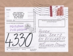 Bund 1562 als portoger. EF mit 400 Pf SWK aus Bogen mit Seitenrand auf Inlands-Pckchen-Adresse von 1991-1992