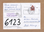 Bund 1623 als portoger. EF mit 450 Pf SWK aus Bogen mit Seitenrand auf Inlands-Päckchen-Adresse von 1992-1993