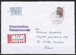 Bund 1746 als portoger. EF mit 550 Pf SWK aus Rolle auf Europa-Einschreibe-Brief 20-50g von 1994-1997 nach Polen, AnkStpl.