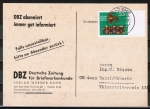 Bund 786 als portoger. EF mit 30 Pf Rundfunk auf Auslands-Drucksache-Postkarte von 1973-1978 in die Schweiz