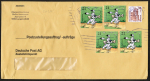 Bund 3175 als portoger. MiF mit 4x 21 Cent Idefix EZM aus Asterix-Block + 510 Pf / 2,61 Euro SWK aus Rolle auf Lang-Postzustellungsauftrag von 2024