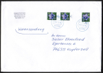 Bund 2835 als portoger. MeF mit 3x 75 Blumen-Dauerserie aus Rolle auf C5-Warensendung ber 2 cm Dicke von 2024, 23 cm lang