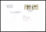 Bund 1549 als portoger. MeF mit 2x 60 Pf Mosaikjungfer auf Auslands-Drucksache 20-50g von 1991-1993 nach sterreich, rs. AnkStpl. 14x20 cm