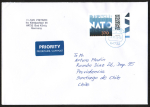 Bund 3853 als portoger. EF mit 370 NATO auf Auslands-Brief 14x20 cm von 2024 nach Chile, AnkStpl