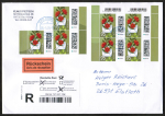 Bund 3898 als portoger. MeF mit 7x 95 II Briefe-DS aus Bogen mit Rndern auf Inlands-bergabe-Einschreibe-Rckschein-Brief 14x20 cm von 2025-2026