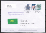 Bund Zusammendruck 50+20+80 Pf SWK oben geschnitten aus MH als portoger. Zdr,.-EF auf Ausl.-Drucksache erm.Geb. von 1993-1996 in die USA, codiert