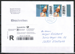 Bund 3870 als portoger. MeF mit 2x 180 Cent Briefe-DS aus Bogen mit SR auf Inlands-berg.-Einschreibe-Brief bis 20g von 2025-2026, codiert