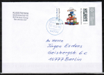Bund 3723 als portoger. MeF mit 7x 10 Cent Briefe-Dauerserie aus Rolle auf Inlands-Postkarte von 2022-heute, codiert