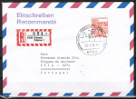 Bund 1143 als portoger. EF mit 300 Pf B+S - Serie aus Bogen mit Rand auf CEPT-Einschreibbrief bis 20g von 1986-1989 nach Portugal, AnkStpl.