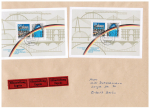 Bund 1481/82 - 50+100 Pf Grenz�ffnung-Block als portoger. Block-MeF auf gro�em C4-Orts-Eilbrief bis 50g von West- nach Ost-Berlin vom M�rz 1991, AnkStpl.