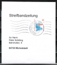 Bund 2009 C/o.g. als portoger. EF mit 110 Pf SWK "EXPO" oben geschn. aus MH auf Streifbandzeitung bis 50g von 1999-2002