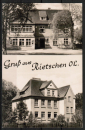 Ansichtskarte Rietschen mit Gasthof Bergklause, gelaufen wohl 1958