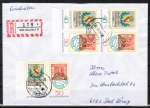 Bund 980+981 - 3x als Zusammendruck 40+50 Pf Tag der Briefmarke 1978 - 20 Pf berfrankiert auf Inlands-Einschreibe-Brief 20-50g von 1979