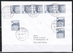 Bund 913 als portoger. MeF mit 8x 10 Pf B+S - Serie Letterset (aus Rolle) auf Inlands-Brief bis 20g von 1987-1989