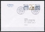 Bund 913+914+913 LS o.g. als portoger. Zdr.-EF mit 10+30+10 Pf B+S Zdr. oben geschnitten aus Letterset-MH auf VGO-Brief von März 1991 n. Polen, AnkStpl.