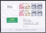 Bund B+S - Heftblatt mit roter 50 Pf als portoger. H-Blatt-EF auf Übersee-Land-Brief bis 20g von 1997 in die USA, vs. codiert