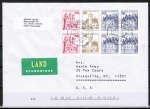 Bund B+S - Heftblatt mit roter 50 Pf als portoger. H-Blatt-EF auf bersee-Land-Brief bis 20g von 1997 in die USA, vs. codiert