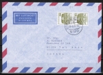 Bund 1140 als portoger. MeF mit 2x 80 Pf B+S - Serie aus Rolle im Letterset-Druck auf Luftpost-Brief 5-10g von 1987-1989 nach Israel