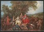 Ansichtskarte von Nicolas Lancret (1690-1743) - "Das Vesperbrot nach der Jagd"