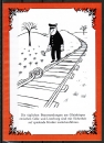 Ansichtskarte von Loriot - "Bahngleis mit Knoten ... " (ca. 1978)