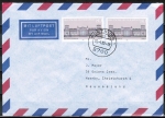 Bund 1287 als portoger. MeF mit 2x 80 Pf Reichstag - EZM aus Gebäude-Block 20 auf Luftpost-Brief bis 5g von 1986-1989 nach Neuseeland