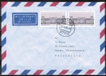 Bund 1287 als portoger. MeF mit 2x 80 Pf Reichstag - EZM aus Gebude-Block 20 auf Luftpost-Brief bis 5g von 1986-1989 nach Neuseeland