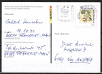 Bund 2161 als Ganzsachen-Postkarte mit eingedruckter Marke 100 Pf / 0,51 Euro Leonhart Fuchs als Postfach-Mitteilungskarte von 2002, codiert
