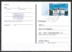 Bund 2972 als portoger. EF mit 45 Cent Schloss Glücksburg als Nassklebe-Marke auf Inlands-Postkarte von 2013-2019, codiert