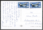 Bund 1522 als portoger. MeF mit 2x 30 Pf Flugzeuge auf Inlands-Postkarte von 1991-1993