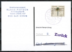 Bund 1549 als portoger. EF mit 60 Pf Mosaikjungfer auf Anschriftenprüfungs-Postkarte von 1991-1992, rs. mit Prüf-Stpl.