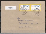Bund 1659 als portoger. MeF mit 2x 100 Pf neue 5-stellige Postleitzahlen auf Inlands-Kompakt-Brief 20-50g von Juni 1993, mit 4-stell. Postleitzahl !