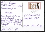 Bund 1688 als portoger. EF mit 80 Pf Mathias Klotz auf Inlands-Postkarte von 1993-1997