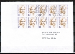 Bund 1359 als portoger. MeF mit 10x 10 Pf Frauen auf Inlands-Brief bis 20g von 1995, codiert