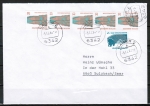 Bund 1399 als portoger. MiF mit 5x 33 Pf SWK aus Rolle + 5 Pf SWK Bogen auf Inlands-Brief 20-50g von 1990