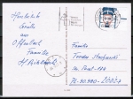 Bund 1374 als portoger. EF mit 70 Pf SWK Nofretete aus Bogen auf Ausl.-Postkarte von 1988 / 1989 nach Polen, vs. AnkStpl.