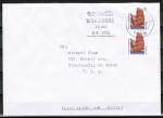 Bund 1469 als portoger. MeF mit 2x 70 Pf SWK Helgoland aus Rolle auf Auslands-Brief bis 20g von 1992 in die USA, vs. codiert