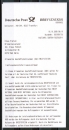 AGB-Ausdruck, abgegeben von einer Briefstation in Frankfurt, gefaltet
