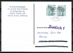 Bund 1342 als portoger. MeF mit 2x 80 Pf SWK D/u.g. aus MH auf Anschriftenrpüfungs-Postkarte von 1997-2002, codiert, rs. Stpl.