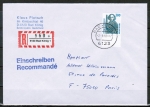 Bund 1381 als portoger. EF mit 280 Pf SWK aus Bogen mit Unterrand auf Brief bis 20g von 1988/1989 nach Frankreich, AnkStpl.