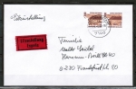 Bund 1348 als portoger. MeF mit 2x 300 Pf SWK aus Rolle auf Inlands-Eilbrief bis 20g von 1989-1992, ohne AnkStpl.