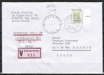 Bund 1691 als portoger. EF mit 700 Pf SWK aus Bogen mit Seitenrand auf Wertbrief 20-50g von 1993-1997 n. Polen/Ank. + vs. Gewichtskontrolle
