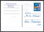 Bund 633 als portoger. EF mit 50 Pf Unfallschutz auf Inlands-Postkarte von 1980