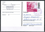 Bund 3945 Skl. (Mi. 3951) als portoger. EF mit 95 Cent Wohlfahrt 2026 als Skl.-Marke auf Inlands-Postkarte von 2026, codiert